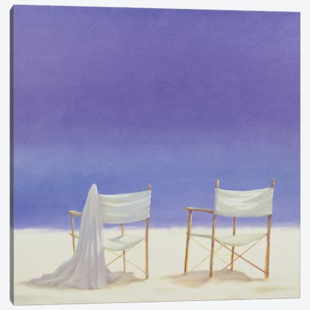 Chairs On The Beach, 1995 Canvas Print #LIS76} by Lincoln Seligman Canvas Art Print