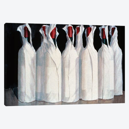 Wrapped Wine Bottles, Number 1, 1995 Canvas Print #LIS79} by Lincoln Seligman Canvas Artwork