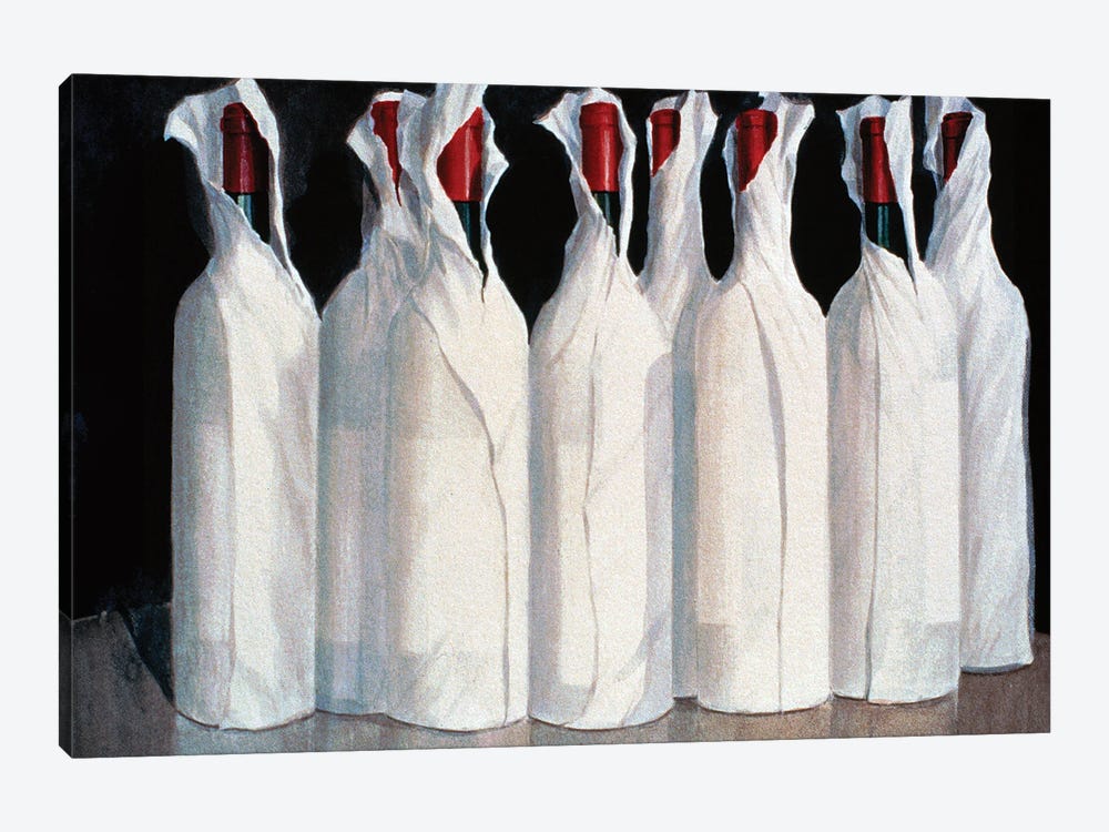 Wrapped Wine Bottles, Number 1, 1995 by Lincoln Seligman 1-piece Canvas Artwork