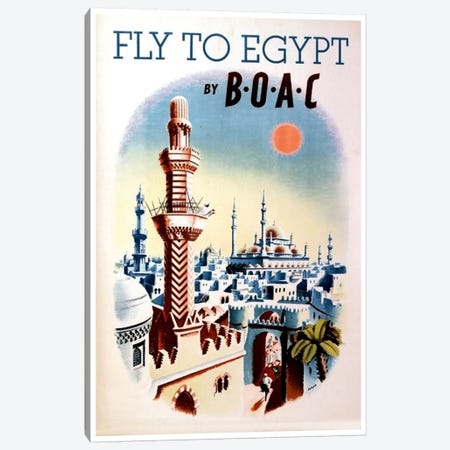 Fly To Egypt By BOAC Canvas Print #LIV101} by Unknown Artist Art Print