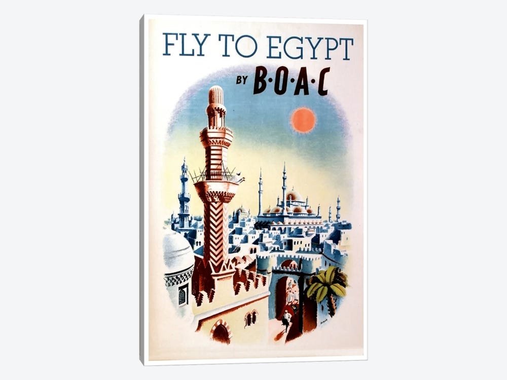 Fly To Egypt By BOAC by Unknown Artist 1-piece Canvas Art Print