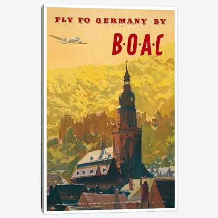 Fly To Germany By BOAC Canvas Print #LIV102} by Unknown Artist Canvas Print