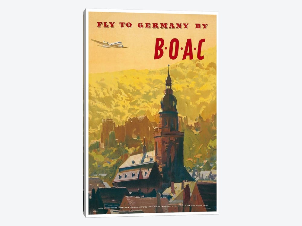 Fly To Germany By BOAC by Unknown Artist 1-piece Canvas Artwork