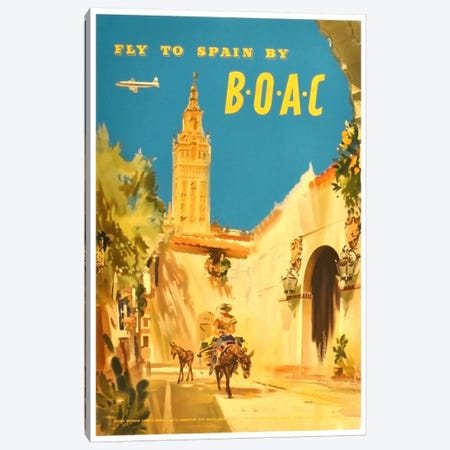 Fly To Spain By BOAC Canvas Print #LIV104} by Unknown Artist Canvas Art
