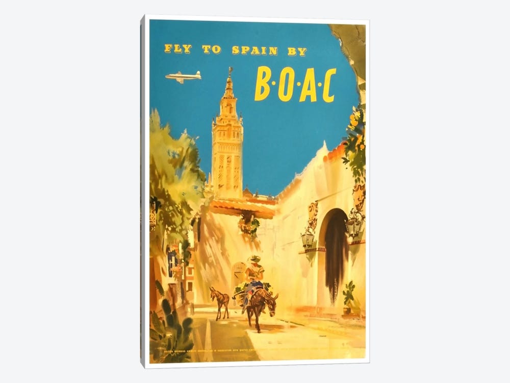 Fly To Spain By BOAC by Unknown Artist 1-piece Canvas Art