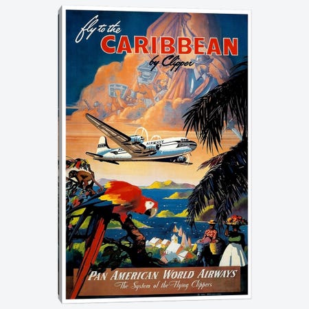 Fly To The Caribbean Canvas Print #LIV105} by Unknown Artist Canvas Art