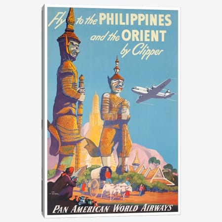 Fly To The Philippines And The Orient By Clipper - Pan American Canvas Print #LIV106} by Unknown Artist Canvas Wall Art