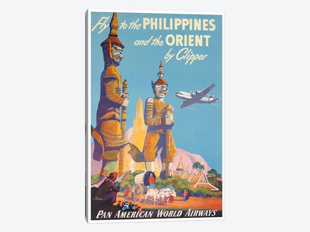 Fly To The Philippines And The Orient By Clipper - Pan American by Unknown Artist 1-piece Canvas Artwork