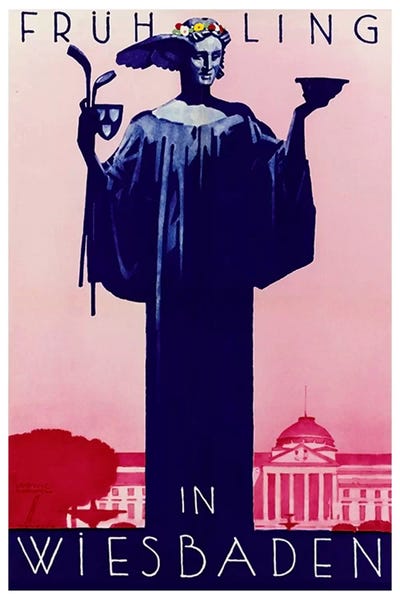 Vintage Travel Posters: Fruhling In Wiesbaden, Germany by Unknown Artist