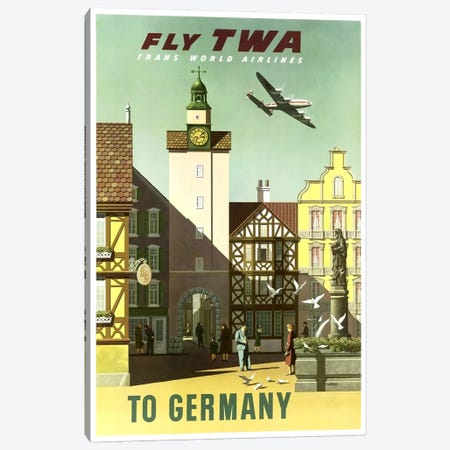 Germany - Fly TWA Canvas Print #LIV111} by Unknown Artist Canvas Art