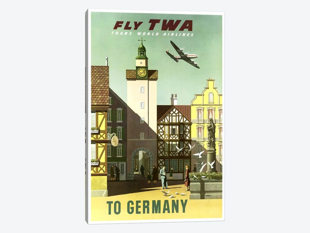 Germany - Fly TWA by Unknown Artist 1-piece Canvas Art