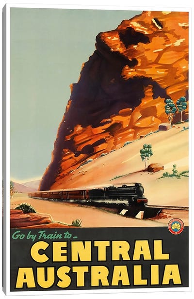 Go By Train To Central Australia Canvas Art Print