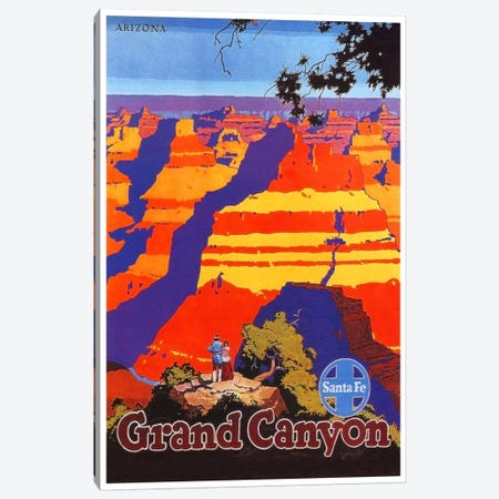 Grand Canyon, Arizona - Santa Fe Railway Canvas Print #LIV113} by Unknown Artist Canvas Wall Art