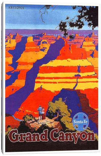 Grand Canyon, Arizona - Santa Fe Railway Canvas Art Print