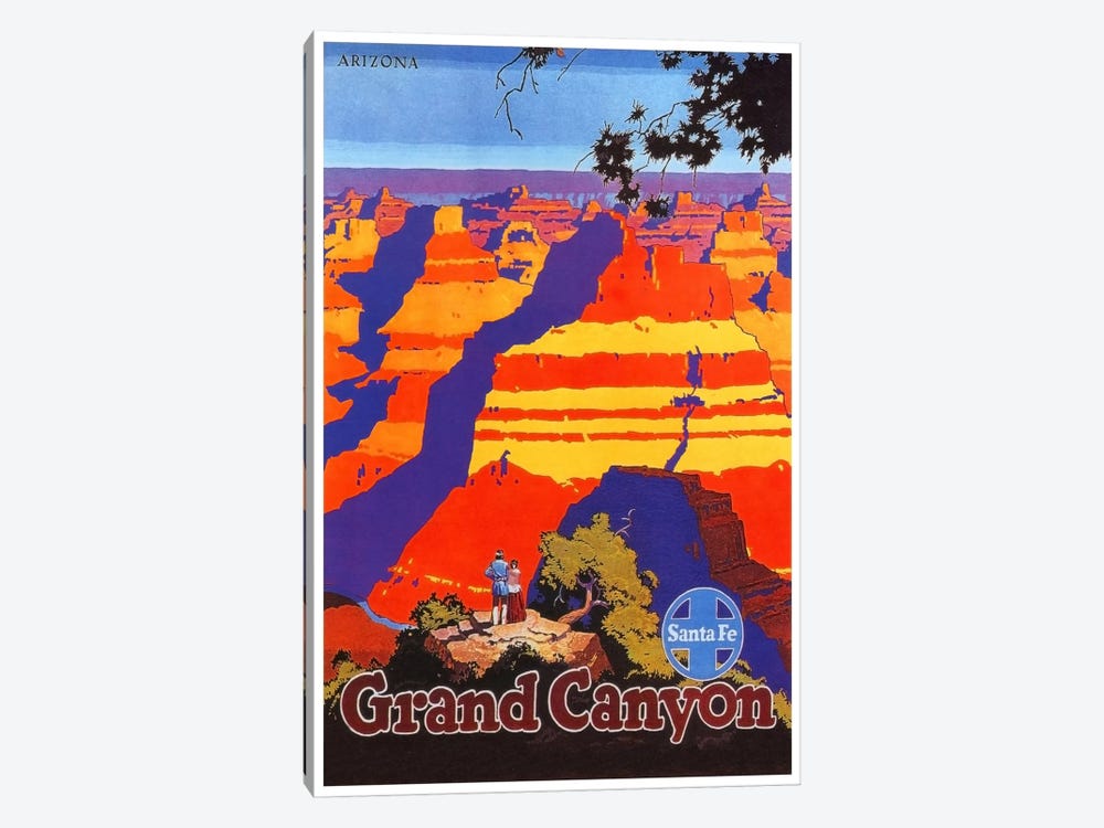 Grand Canyon, Arizona - Santa Fe Railway by Unknown Artist 1-piece Canvas Wall Art