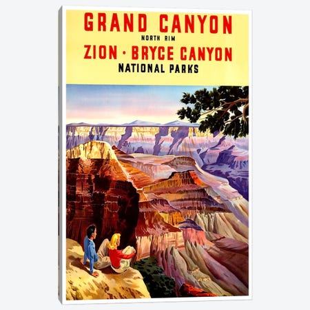 Grand Canyon, Zion, And Bryce Canyon National Parks Canvas Print #LIV114} by Unknown Artist Canvas Print