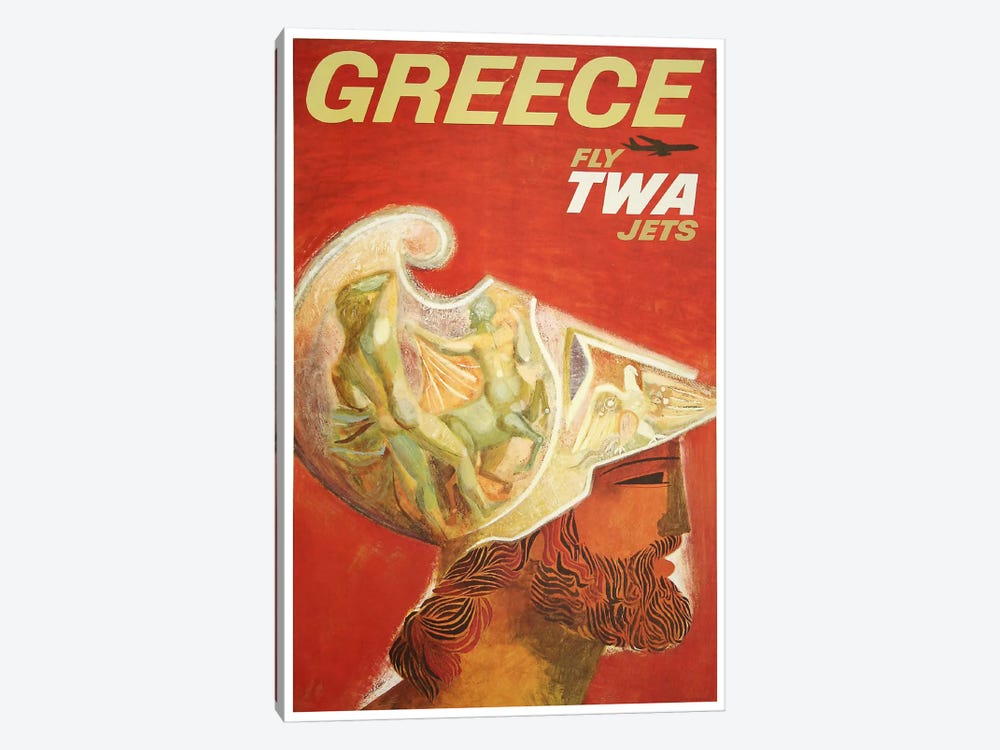 Greece - Fly TWA II by Unknown Artist 1-piece Canvas Print
