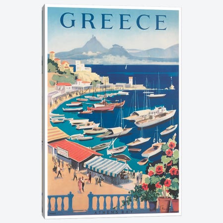 Greece: Athens Bay Canvas Print #LIV117} by Unknown Artist Canvas Print