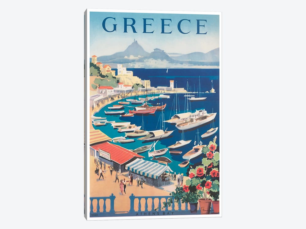 Greece: Athens Bay by Unknown Artist 1-piece Canvas Artwork