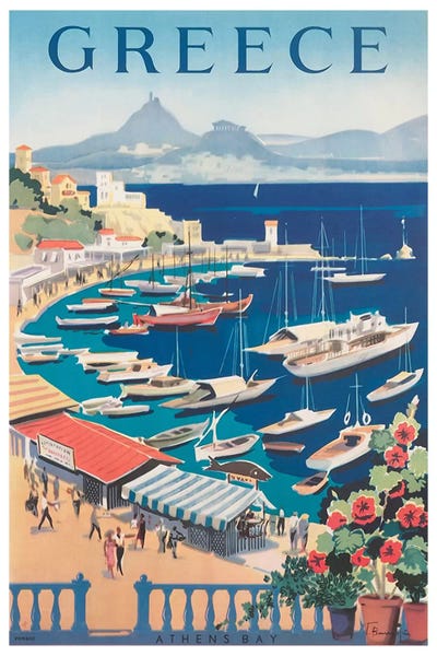 Vintage Travel Posters: Greece: Athens Bay by Unknown Artist