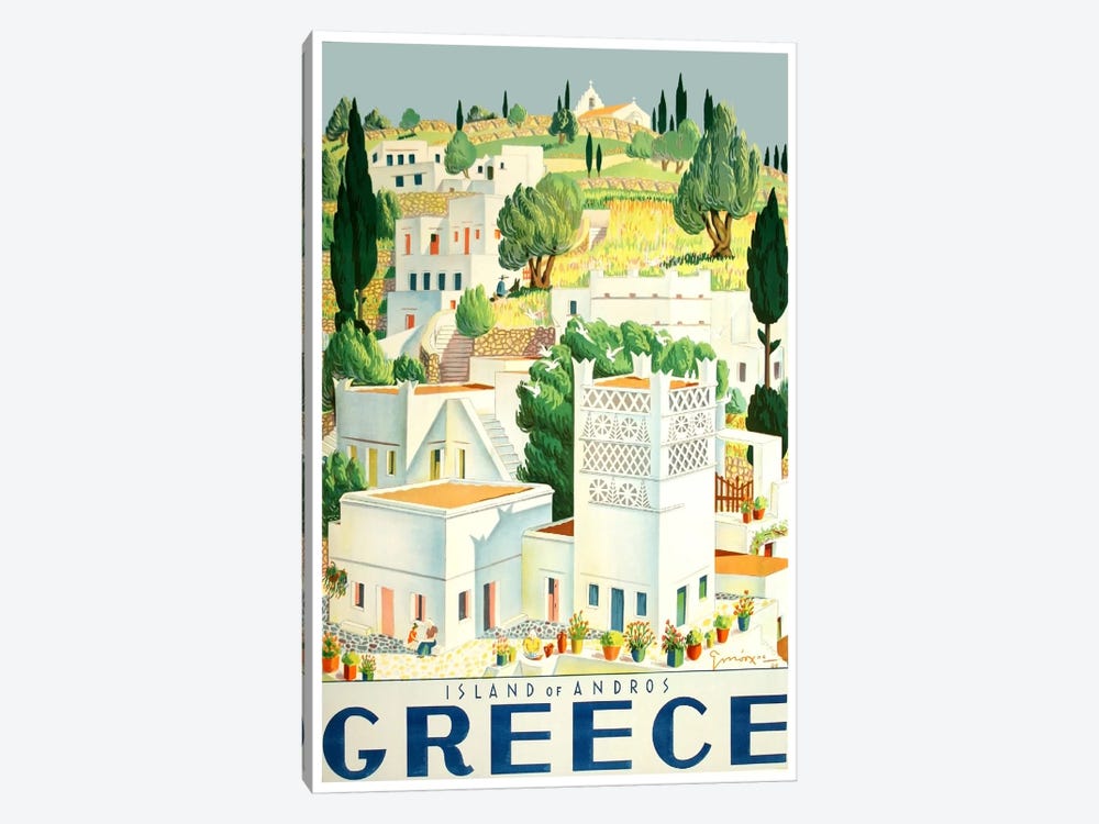 Greece: Island Of Andros by Unknown Artist 1-piece Canvas Art Print