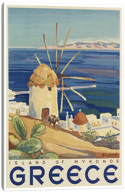 Greece: Island Of Mykonos Canvas Art Print - Unknown Artist