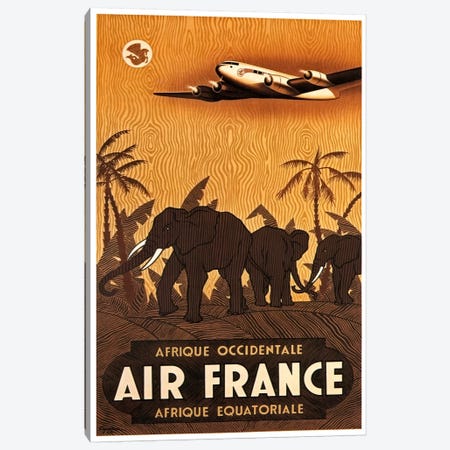 Air France Afrique Occidentale Canvas Print #LIV11} by Unknown Artist Art Print