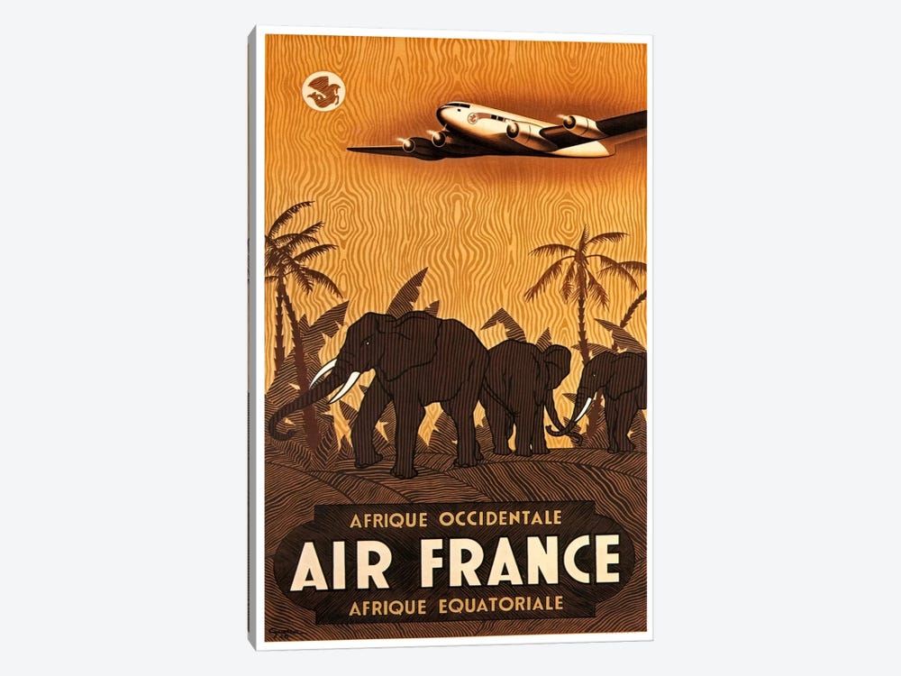 Air France Afrique Occidentale by Unknown Artist 1-piece Canvas Art