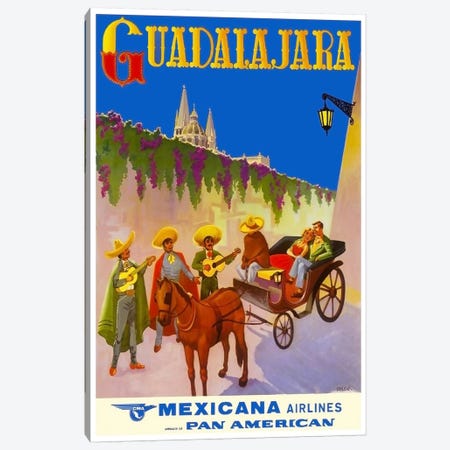 Guadalajara - Mexicana Airlines Canvas Print #LIV120} by Unknown Artist Canvas Print