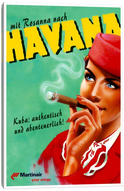 Havana - Martinair Canvas Art Print - Vintage Travel Posters