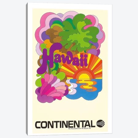 Hawaii - Continental Airlines I Canvas Print #LIV123} by Unknown Artist Art Print