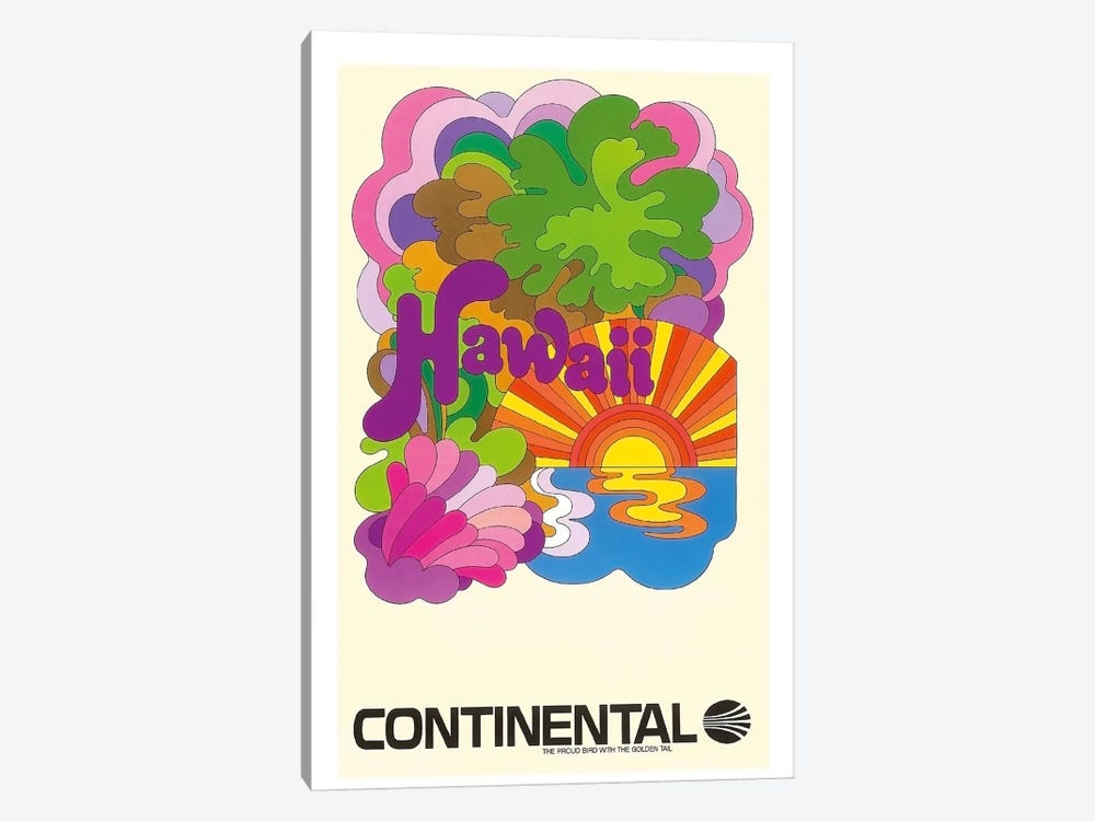 Hawaii - Continental Airlines I by Unknown Artist 1-piece Canvas Art Print