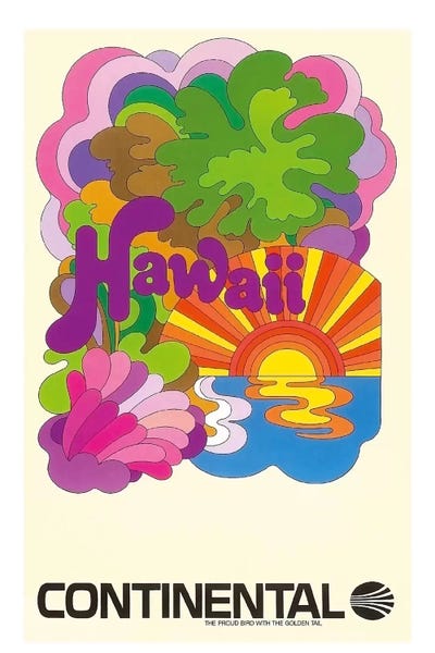 Vintage Travel Posters: Hawaii - Continental Airlines I by Unknown Artist