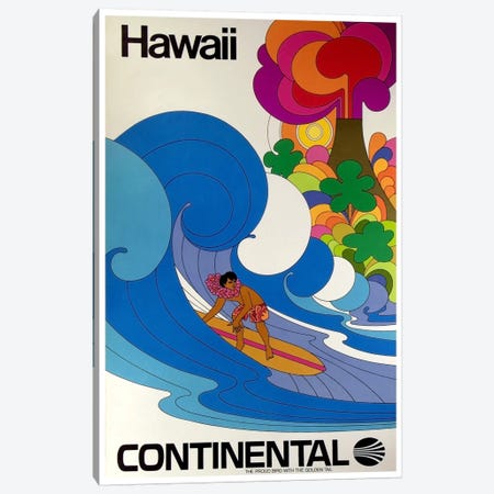 Hawaii - Continental Airlines II Canvas Print #LIV124} by Unknown Artist Canvas Wall Art
