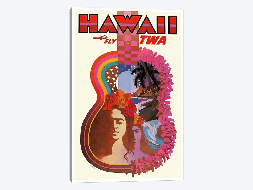 Hawaii - Fly TWA by Unknown Artist 1-piece Art Print