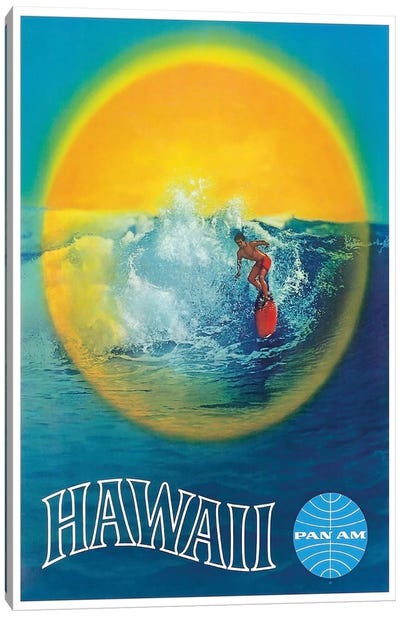 Hawaii - Pan American Canvas Art Print - Vintage Travel Posters