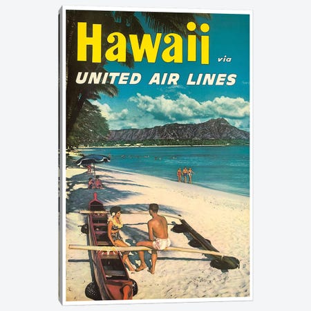 Hawaii - United Airlines Canvas Print #LIV127} by Unknown Artist Canvas Wall Art