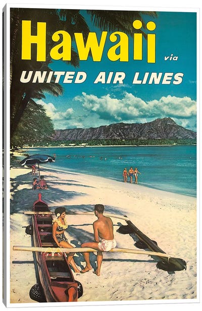 Hawaii - United Airlines Canvas Art Print - Travel Posters