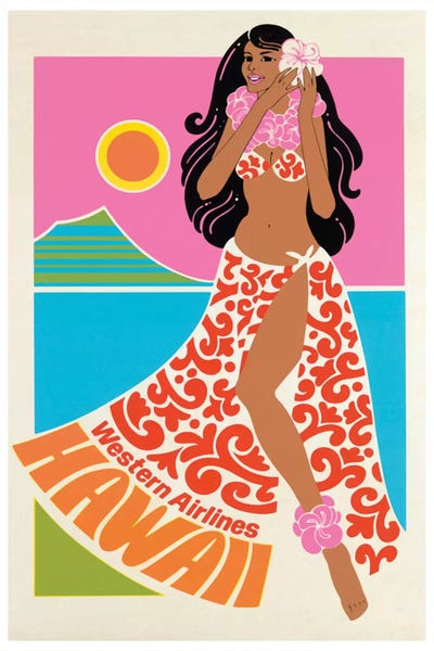 Hawaii: Hawaii - Western Airlines by Unknown Artist