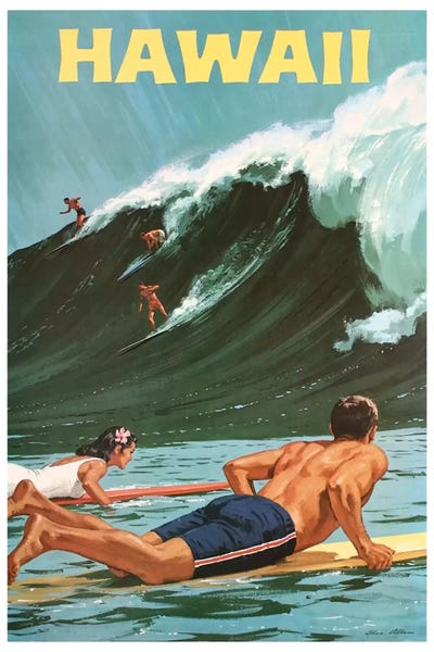 Hawaii: Hawaii: Surfing by Unknown Artist
