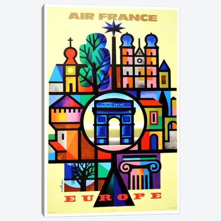 Air France Europe Canvas Print #LIV12} by Unknown Artist Canvas Art Print