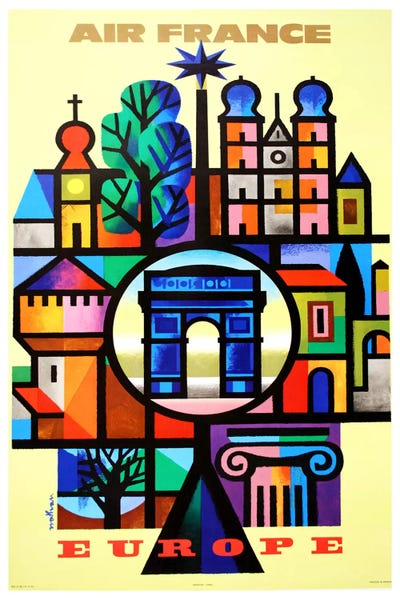 Vintage Travel Posters: Air France Europe by Unknown Artist