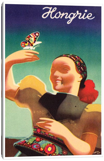 Hongrie (Hungary) Canvas Art Print - Vintage Travel Posters