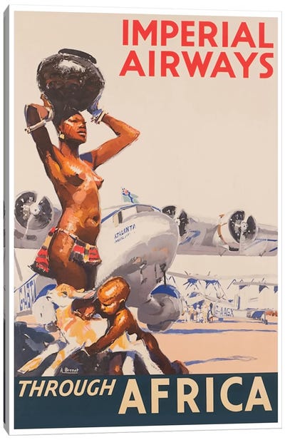 Imperial Airways Through Africa Canvas Art Print - Vintage Travel Posters