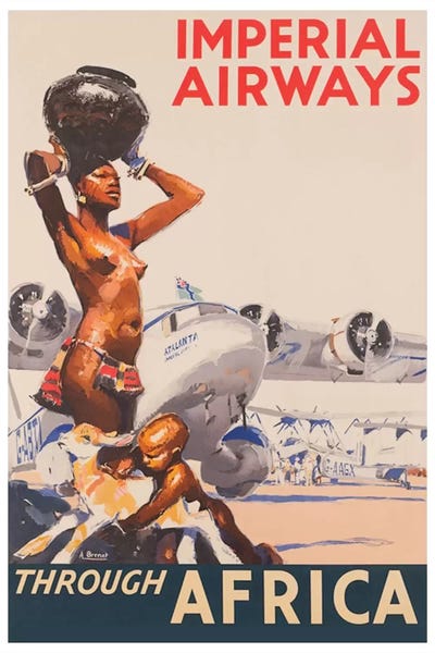 Vintage Travel Posters: Imperial Airways Through Africa by Unknown Artist