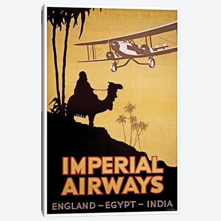 Imperial Airways: England, Egypt, India Canvas Print #LIV139} by Unknown Artist Canvas Wall Art