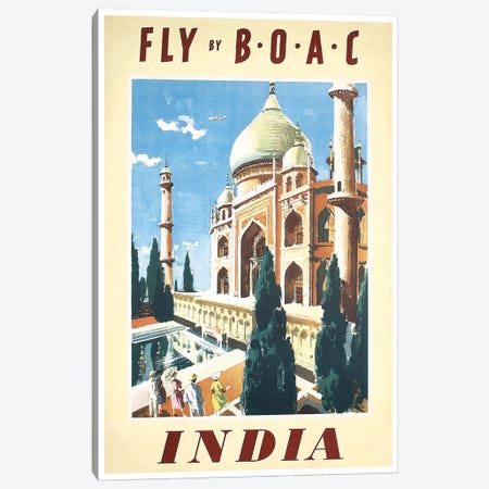 India - Fly By BOAC Canvas Print #LIV141} by Unknown Artist Canvas Print