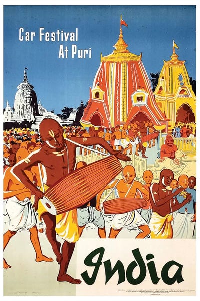 Vintage Travel Posters: India: Car Festival At Puri by Unknown Artist