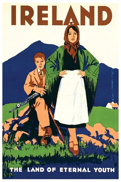 Vintage Travel Posters: Ireland: The Land Of Eternal Youth by Unknown Artist