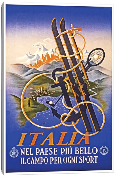 Italia Canvas Art Print - Vintage Travel Posters
